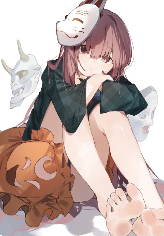 こころ / id=119803058 / ヒガ #東方project #秦こころ #裸足 #太もも