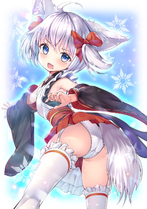 オリキャラ！ / 葉桜しょーは#オリジナル #ロリ #ケモミミ #ケモ耳 #狐耳 #ツーサイドアップ #雪乃つきね #ガーターベルト #狐巫女