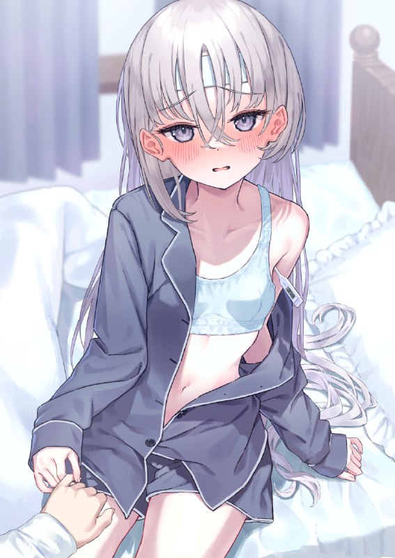 「寝るまで側にいてくれませんか？」 / id=116943762 / 波器しほ 1/2#オリジナル #銀髪 #義妹