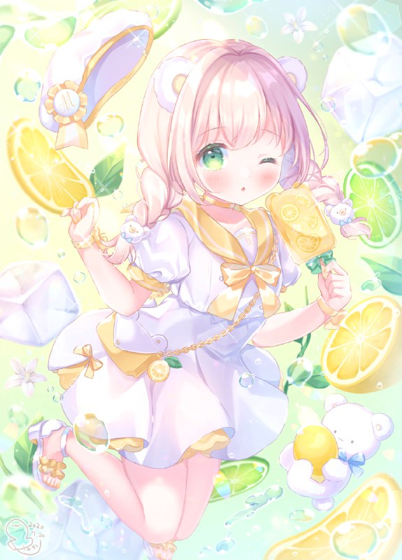 83132063(19542913_おもち　もなか＠お仕事募集中)_しろくまれもんそーだ_[柠檬#女孩子#水手服#アイス#くまみみ#美甲（脚趾）#原创1000users加入书籤]