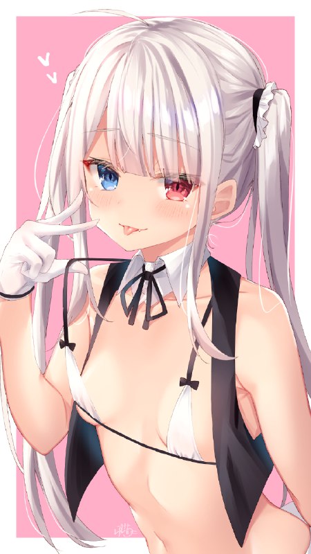 81431257(24359642_らむち@帰宅)_たゆんちゃん_[少女#下乳#肚脐#手套#平胸#女孩子#异色瞳#原创7500收藏]