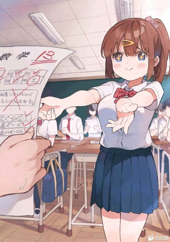 期末テストに自信のあった女の子Source Pixiv