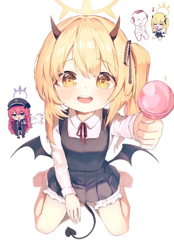 #癫文*吸溜* 唔？，省摸？(什么？)系摄枒象痴磅磅堂？(sensei也想吃棒棒糖？)……唔姆姆……*啵*……哈……给你，sensei～伊吹是好孩子♡分享食物是好孩子应该做哒！