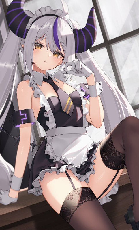 「いてくれたらそれでいいメイドラプ様」#laplus_artdesu  #ラプラスダークネス