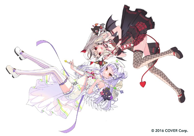 沙花叉クロヱ&紫咲シオン様「デビルじゃないもん」のMVイラストを担当させていただきました！塩シャチの歌声とっても可愛くてかっこよくて最高です✨💖#さかまた飼育日記 #シオンの書物 