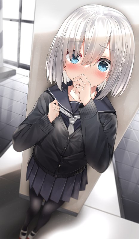 86306677(8629982_ねく   ǀ   neku)_後輩に告白した_[银发#制服#女孩子#黑裤袜#水手服#波波头#女高中生]