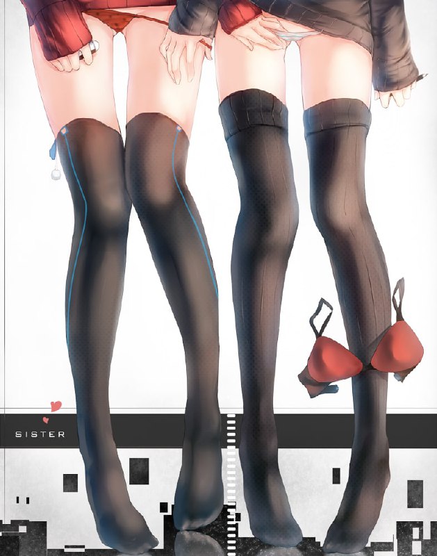 39590877(3878890_42)_姉妹_[女孩子#绝对领域#品味优雅#正面可见的屁股#rib socks#原创10000users加入书籤#black thigh-highs]