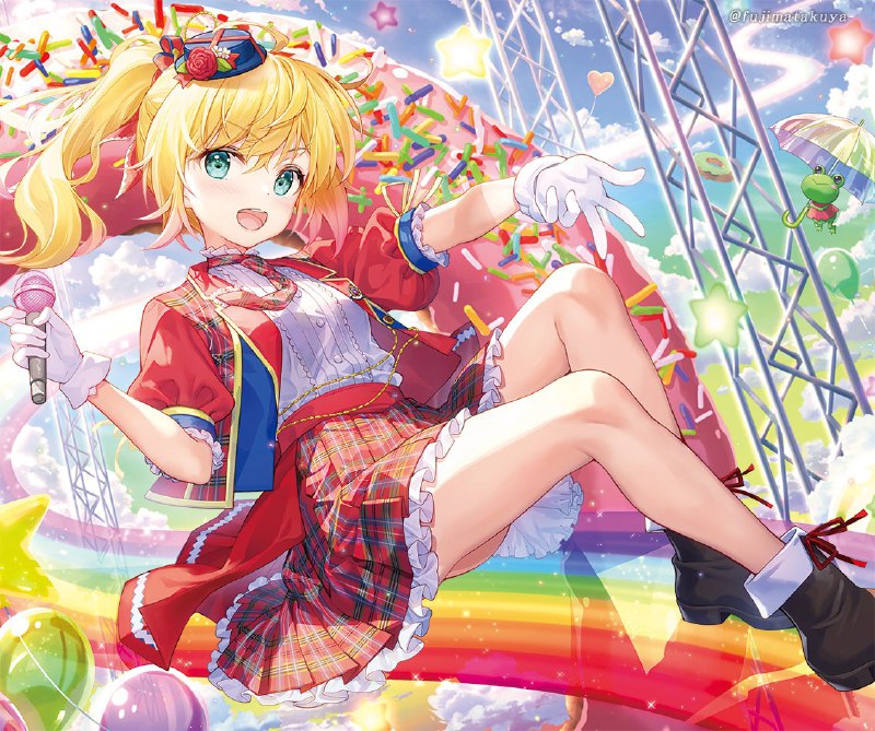 HAPPY BIRTHDAY 虹河ラキちゃん！これからもぴょこ民のみんなと楽しく過ごせますように☆☆おめでとうのバースデーイラスト🐸🐸🐸#ぴょこフェス2023 #虹河ラキ生誕祭2023 #虹河ラキ