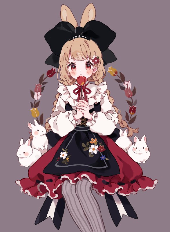 Lapin | なぽ#なぽ #pixiv #オリジナル #創作 #女の子 #うさぎ #うさみみ #三つ編み #リボン #ibisPaint