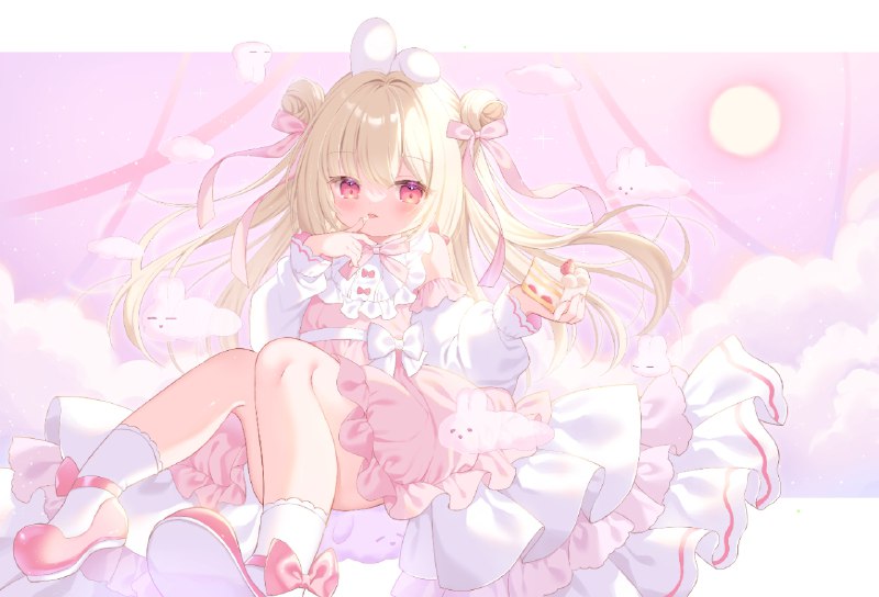 浮遊うさぎはいちごショートケーキの夢を見るか | 無休 #pixiv 