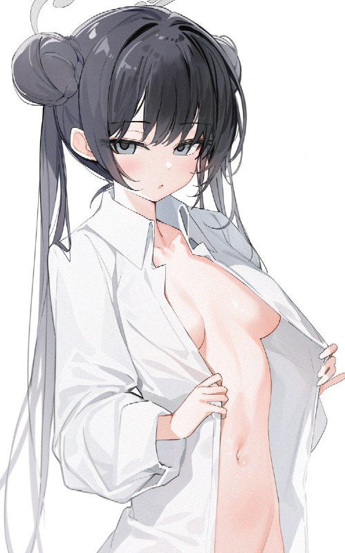 男友衬衫和妃咲话说怎么变得这么大了？这下更喜欢了🥵#美图  #碧蓝档案