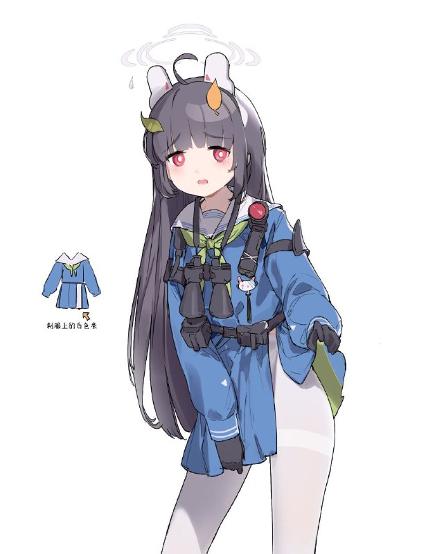 ミユ | 小黄鸡叽叽叽叽叽叽 #pixiv 「之前一直觉得美游的制服裙子上的白条和白丝连在一起看就像高开衩了一样 试了一下好像还行耶」